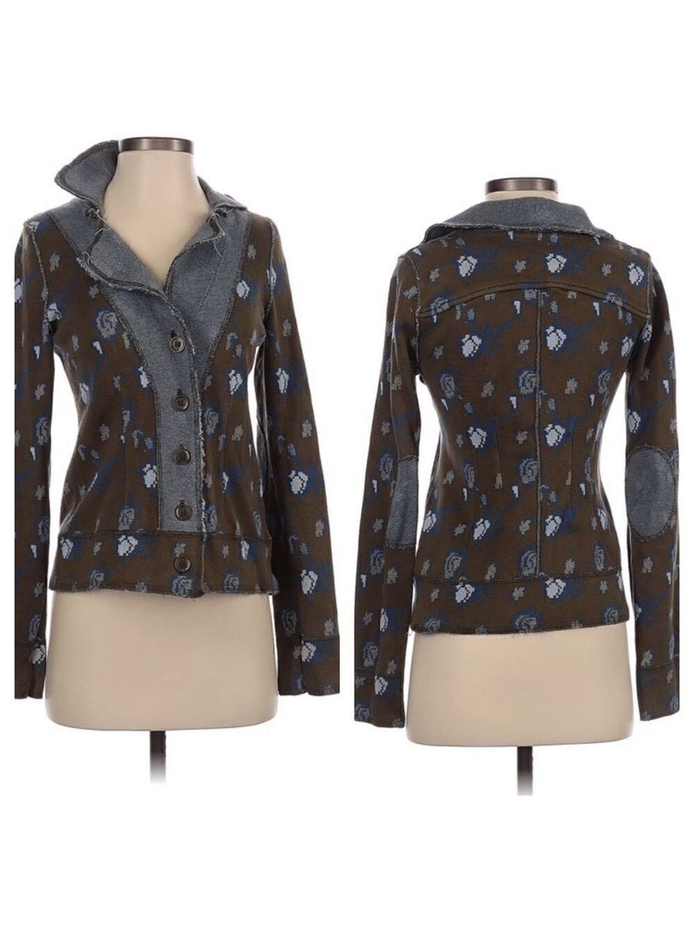 Anthropologie HWR Monogram Rose Jacquard Jacket - Picture 2 of 9